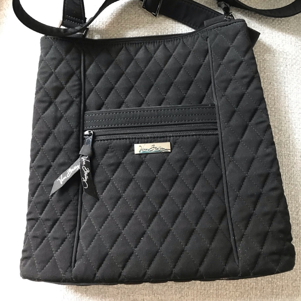 Vera Bradley Black Quilted Crossbody Hipster